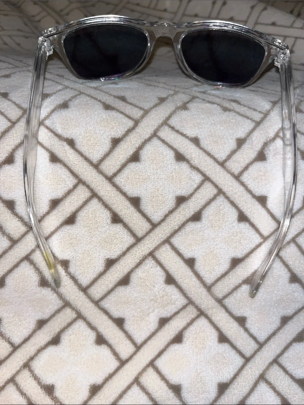 Kids Clear Frame Sunglasses with Blue-Green Mirrored Lenses